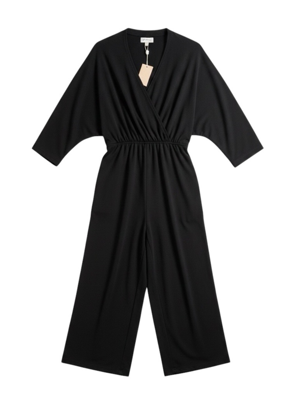 Mien Sedona Dolman Jumpsuit in Black NWT Size 3X Organic Cotton Wide Leg
